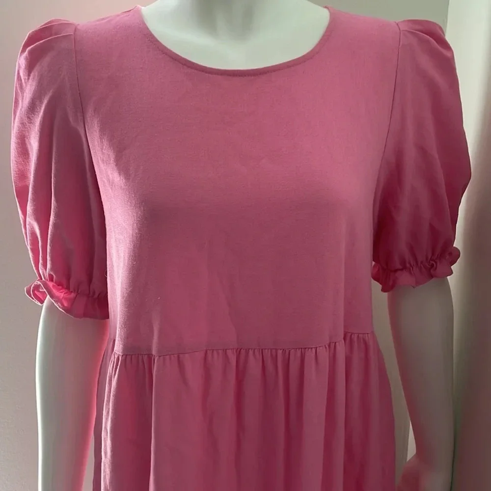 Petal & Pup Tiered Linen Maxi Dress Pink size 4 - Picture 4 of 8